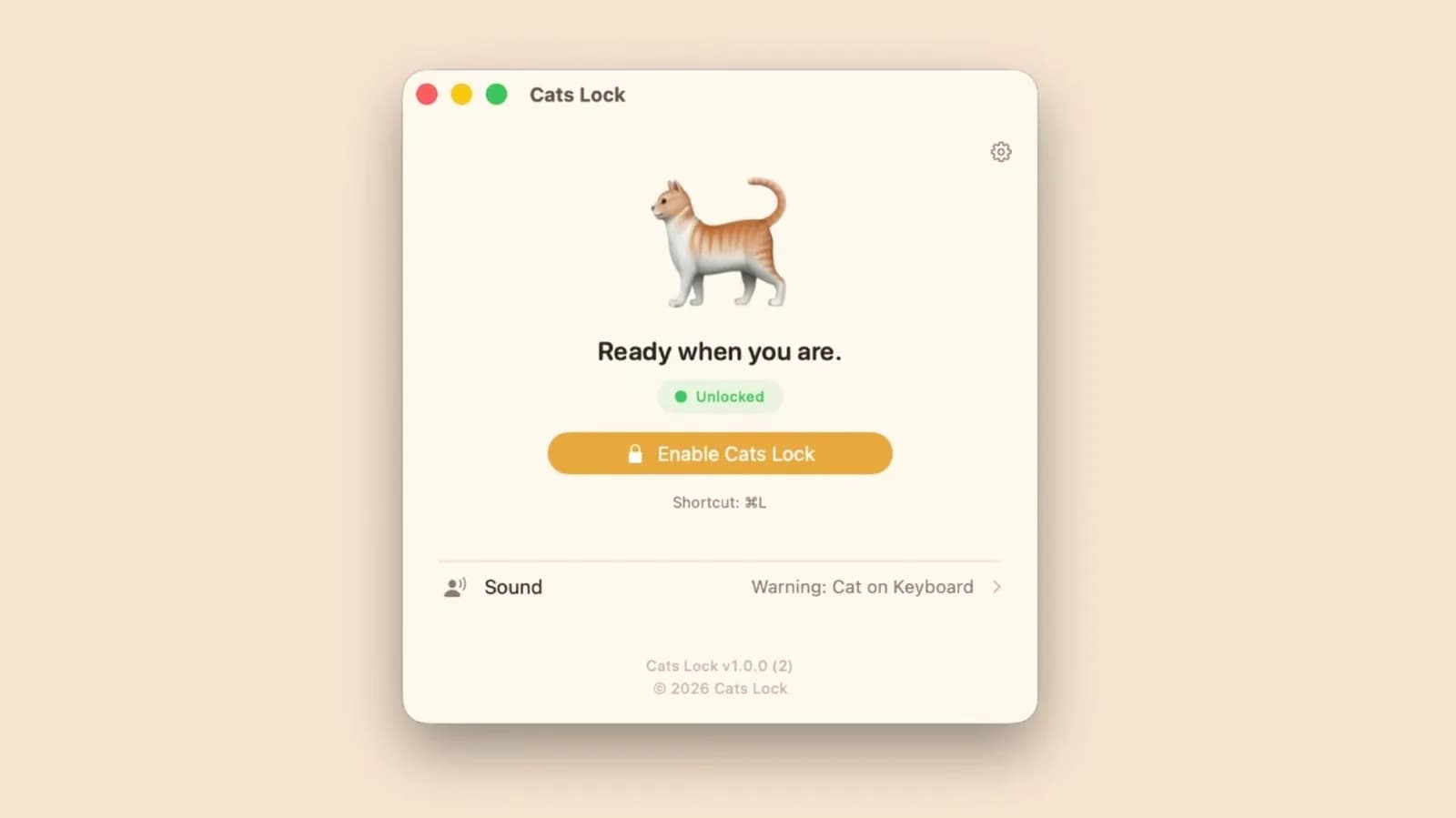 Cats Lock 登陸 Mac：HK$22 鎖住鍵盤，幫貓奴避開會議災難
