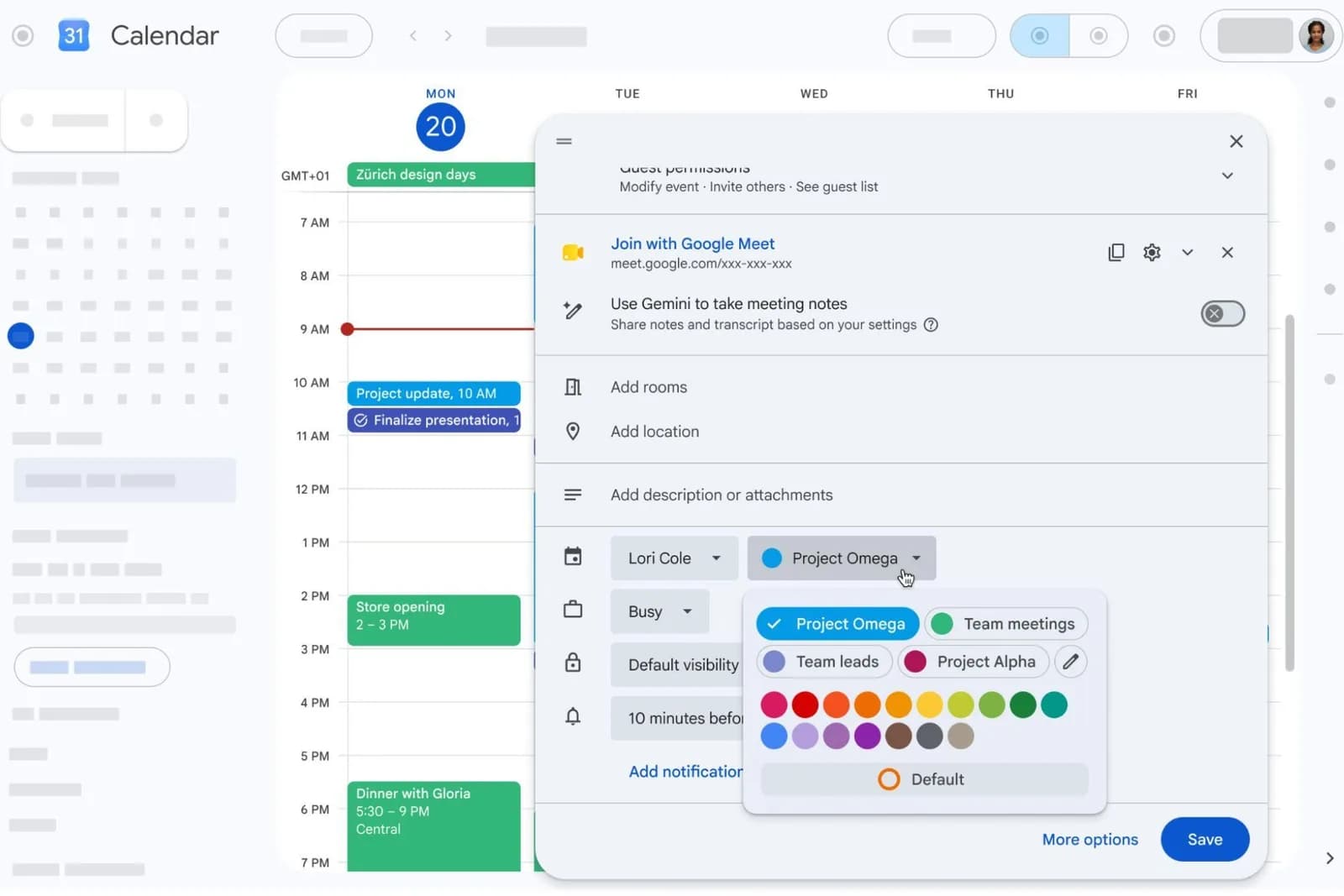 Google Calendar 加到 200 種 event 顏色，整理日程終於唔使撞色