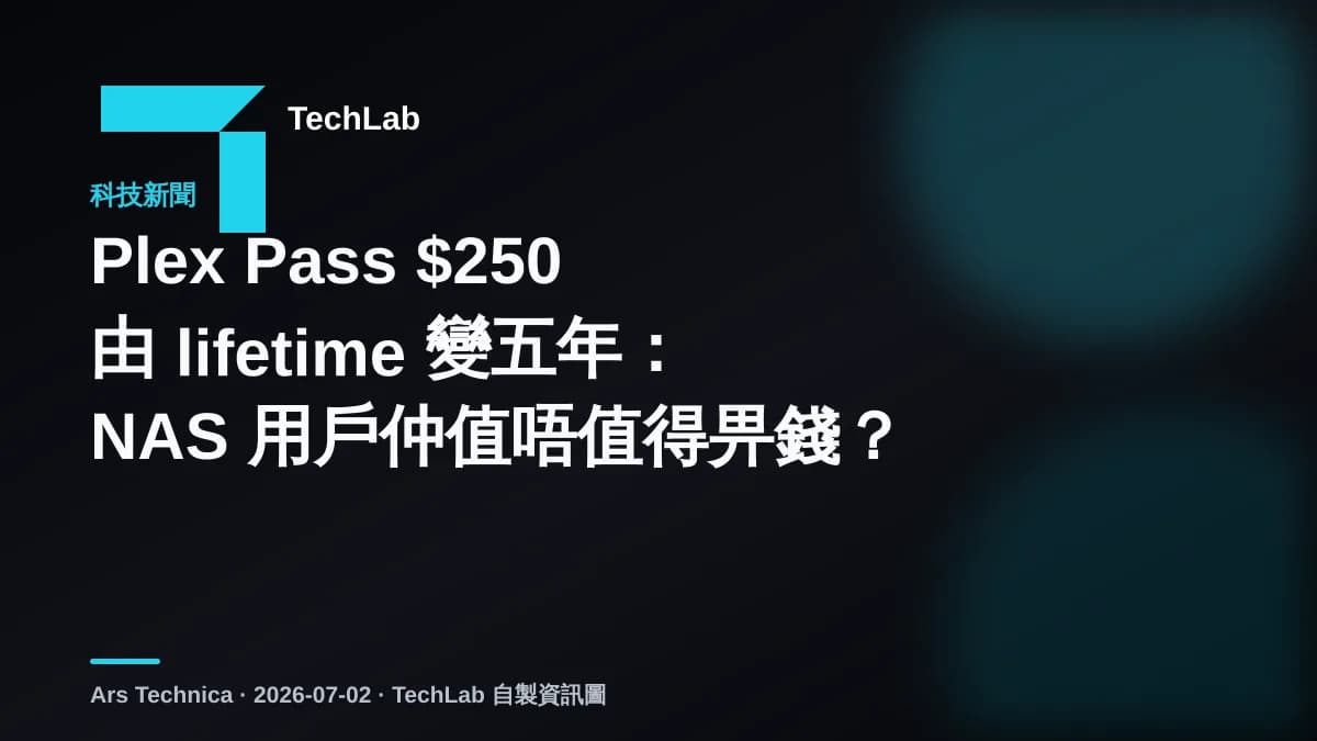 Plex Pass $250 由 lifetime 變五年：NAS 用戶仲值唔值得畀錢？