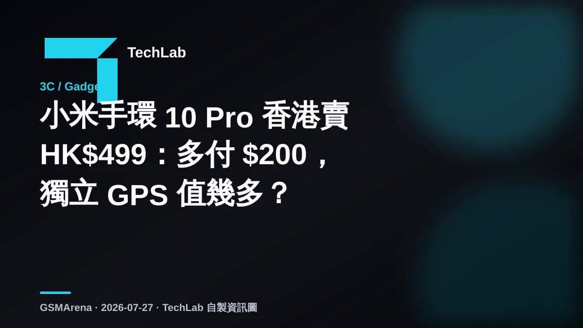 小米手環 10 Pro 香港賣 HK$499：多付 $200，獨立 GPS 值幾多？