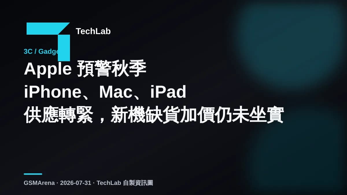 Apple 預警秋季 iPhone、Mac、iPad 供應轉緊，新機缺貨加價仍未坐實