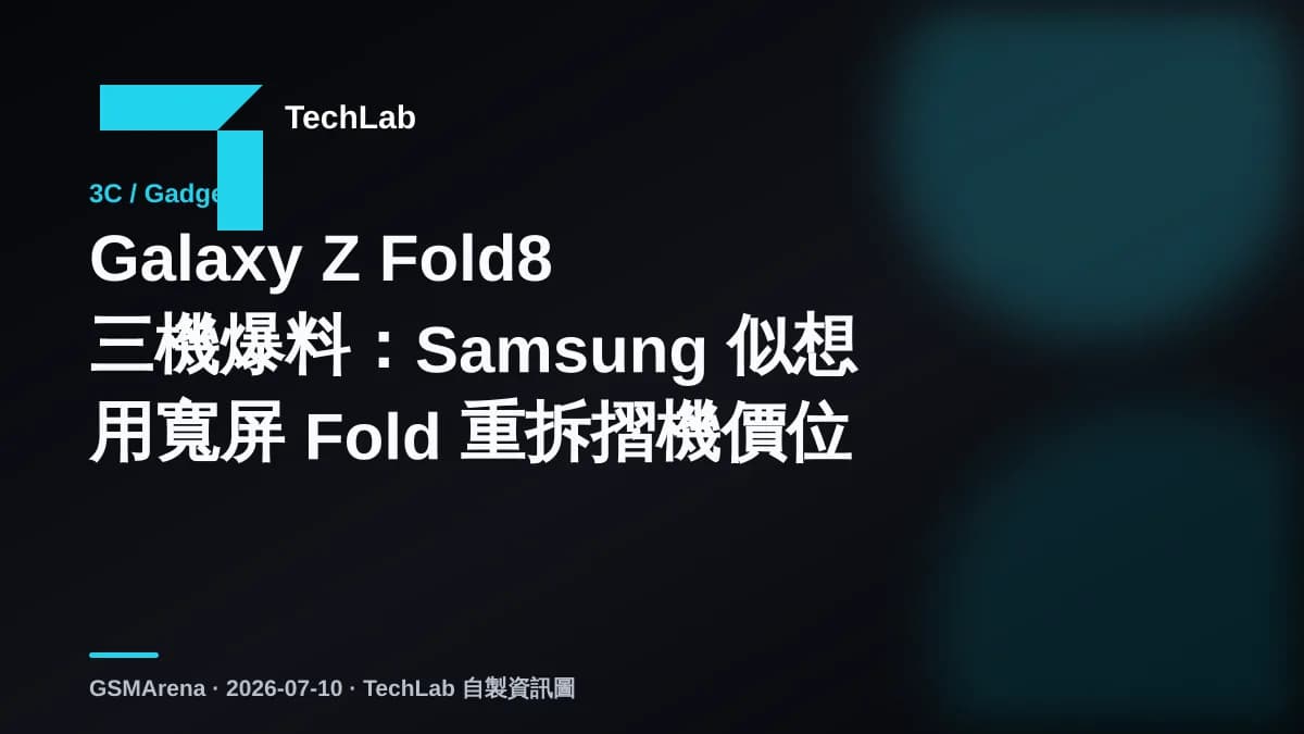 Galaxy Z Fold8 三機爆料：Samsung 似想用寬屏 Fold 重拆摺機價位