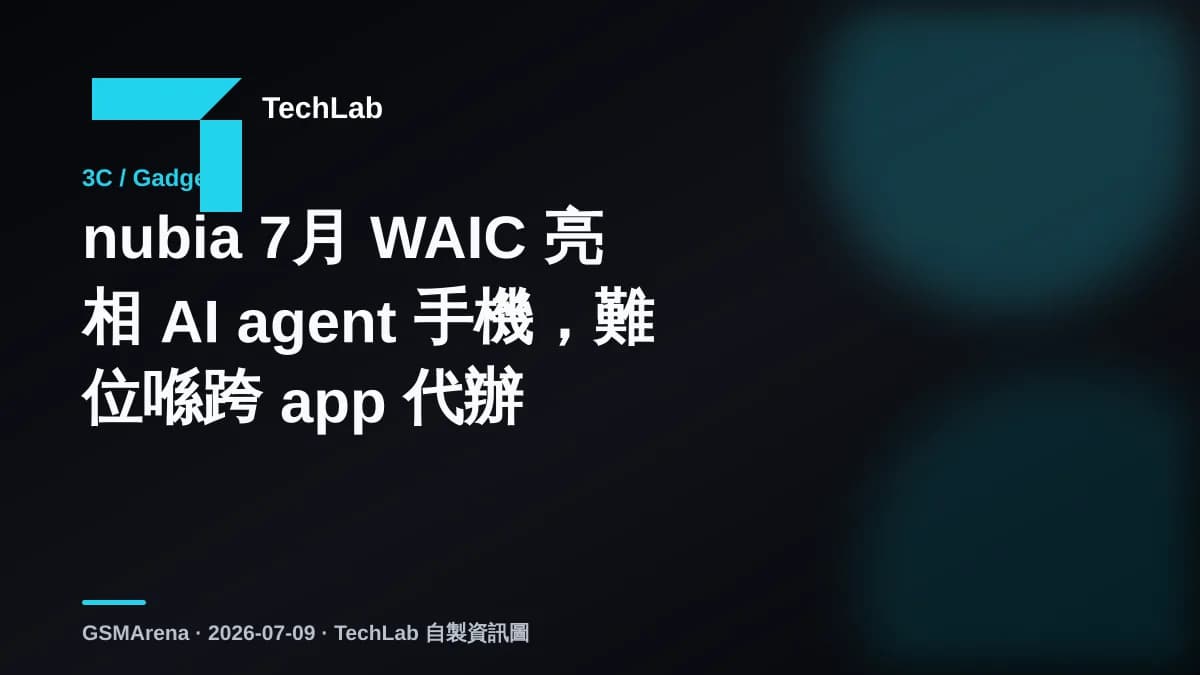 nubia 7月 WAIC 亮相 AI agent 手機，難位喺跨 app 代辦
