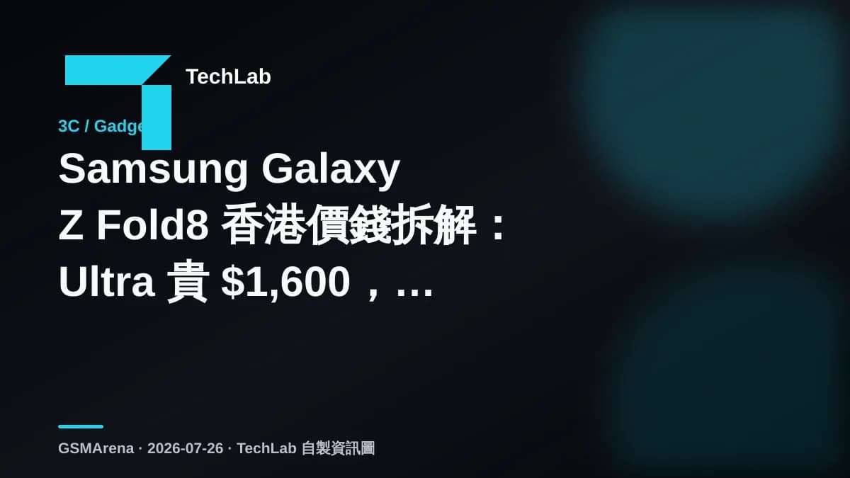 Samsung Galaxy Z Fold8 香港價錢拆解：Ultra 貴 $1,600，預售邊款抵買？
