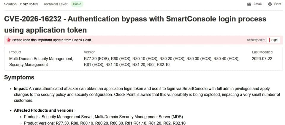 Check Point SmartConsole 漏洞已遭利用：企業 IT 要即刻修補管理平台