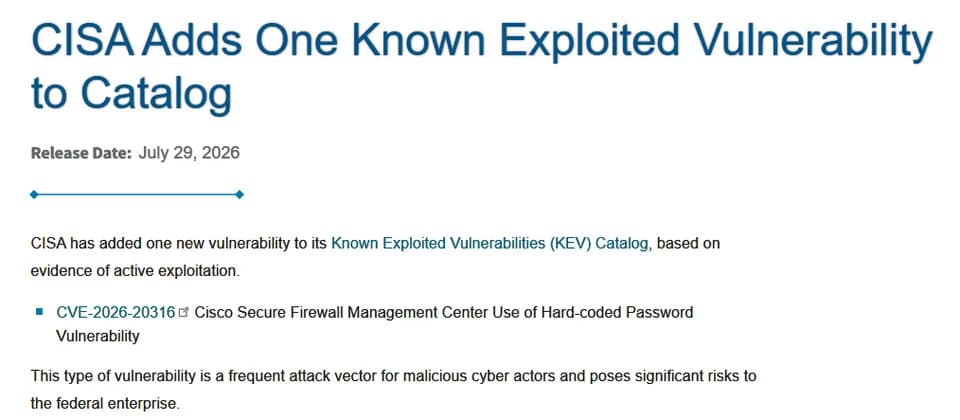 Cisco FMC 固定密碼漏洞已遭利用：受影響版本、hotfix 同排查方法