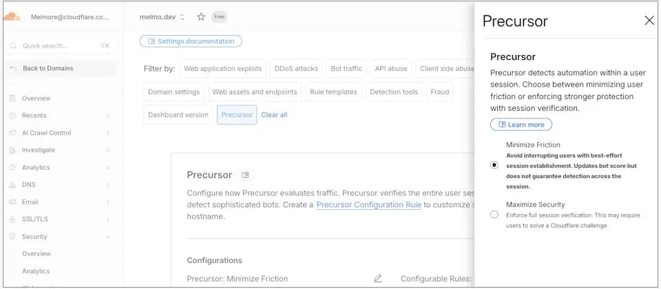 Cloudflare Precursor 持續分析滑鼠同鍵盤節奏，AI agent 過關後都要再驗