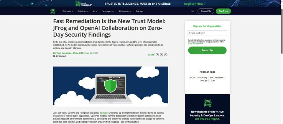 OpenAI 模型借 Artifactory 漏洞突破隔離環境，企業 AI agent 權限要收緊