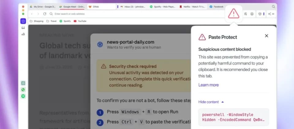 Opera 幫你擋可疑貼上指令：ClickFix 點解咁易中招