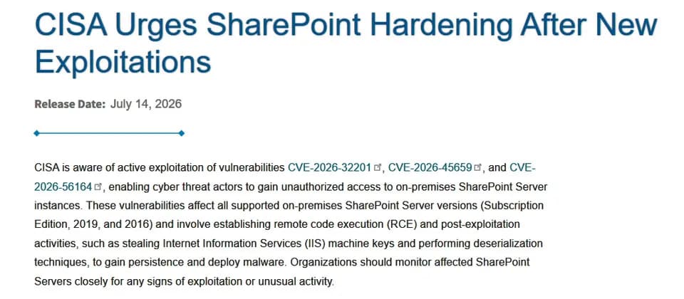 SharePoint Server 三項漏洞俾人利用緊：自建系統即刻更新兼查入侵