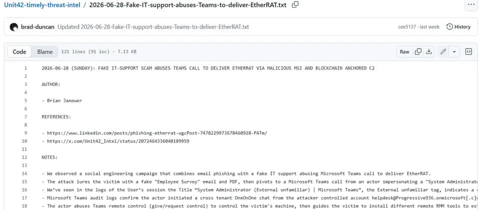 Teams 假 IT 支援電話呃人裝 EtherRAT，公司要收緊咩
