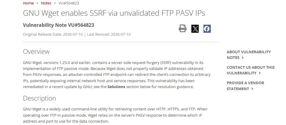 Wget 爆中度 SSRF 漏洞：自動下載外來 URL 嘅服務最要小心