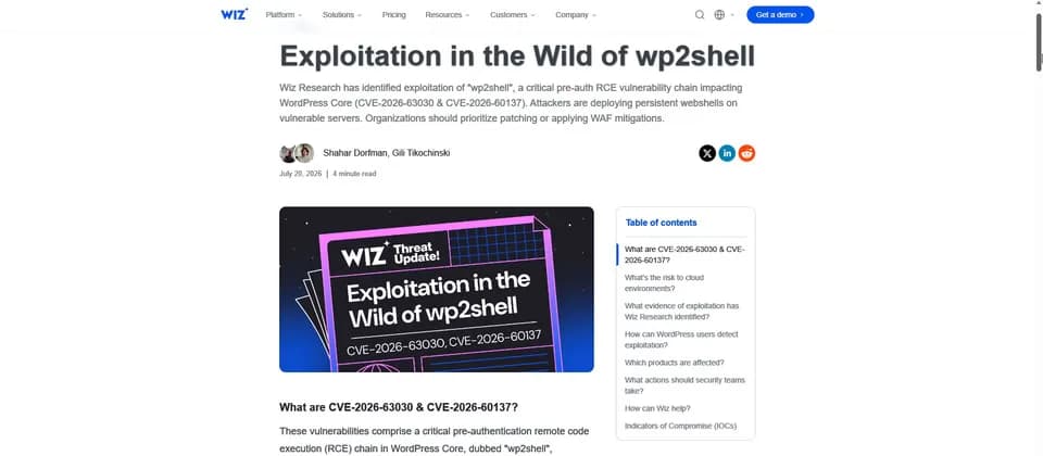 WordPress wp2shell 已有實際攻擊：即查版本、外掛同管理員帳號