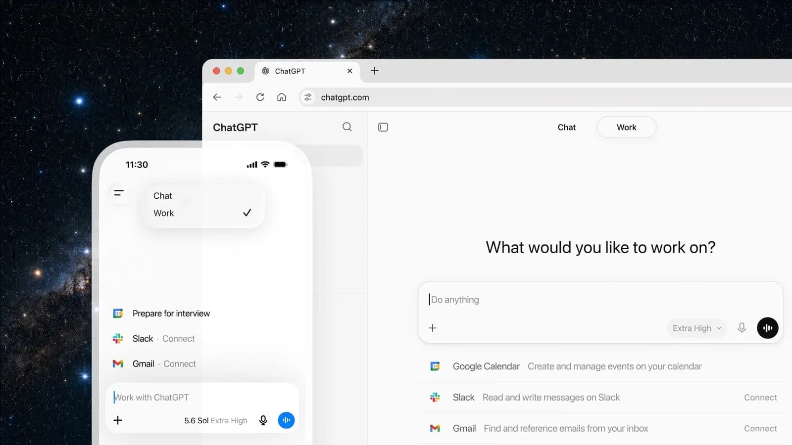 ChatGPT Work 殺入桌面同手機：AI 開始接手跨 app 任務