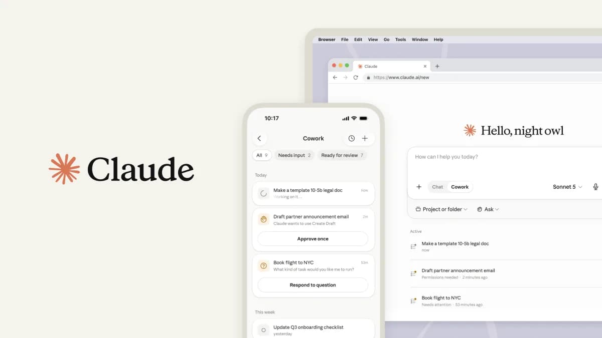 Claude Cowork 上手機：AI agent 開始接手辦公雜務