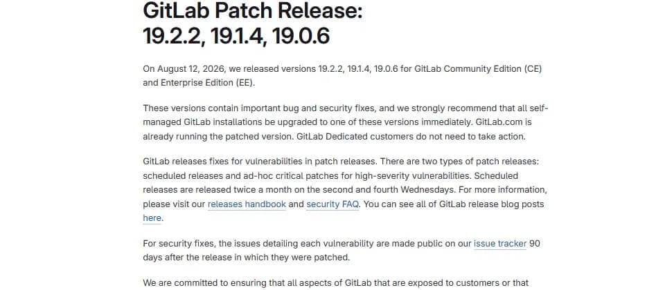 GitLab 修補 14 項漏洞：自行託管用戶要升級到邊版、點樣準備