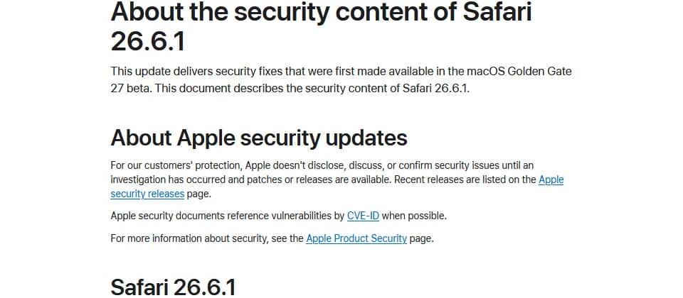Safari 26.6.1 一次補 21 個漏洞：Sonoma、Sequoia 用戶點更新