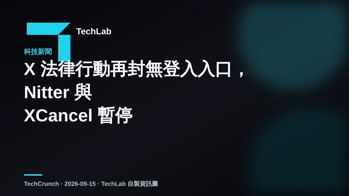 X 法律行動再封無登入入口，Nitter 與 XCancel 暫停