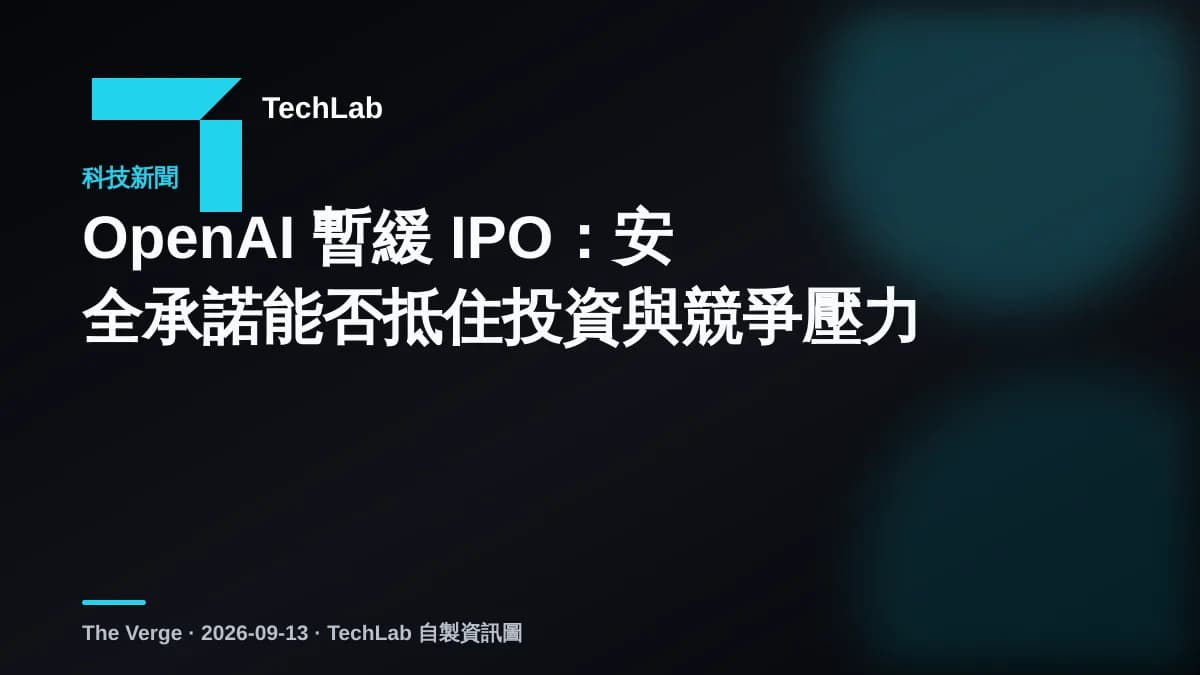 OpenAI 暫緩 IPO：安全承諾能否抵住投資與競爭壓力