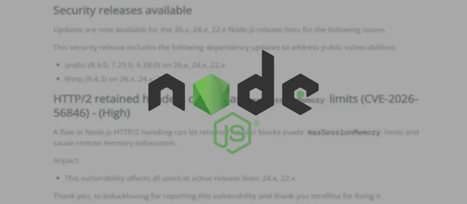 Node.js 修補 11 個漏洞:production、CI 同 Docker 點排升級次序