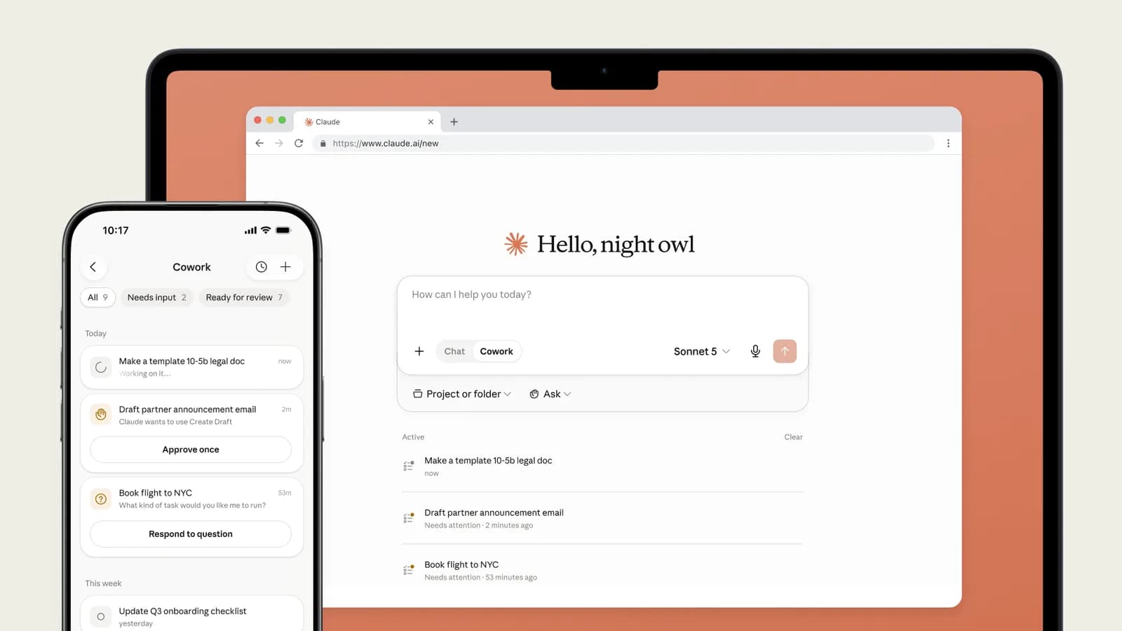 Claude Cowork 上手機同 web,方便咗但 desktop 仍係主場