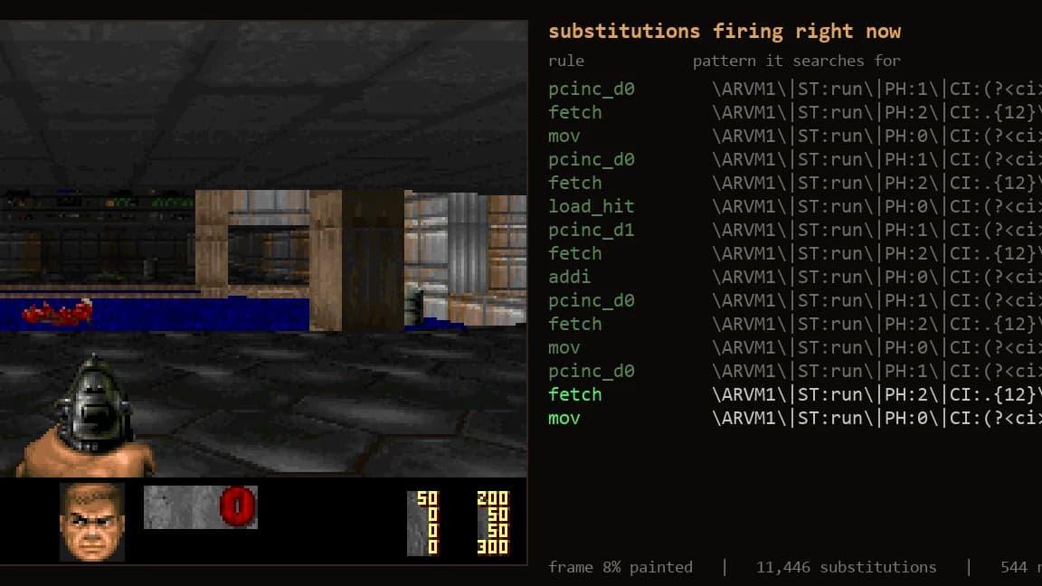 Regex 點靠 544 條搜尋取代規則,砌出一部跑到 Doom 嘅虛擬電腦