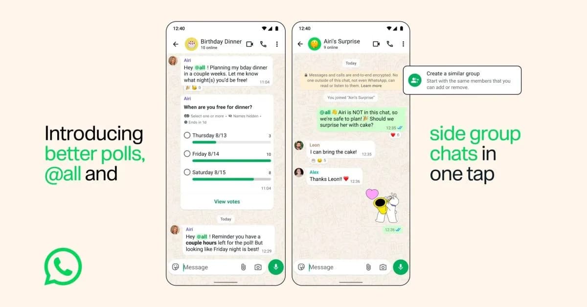 WhatsApp 群組加 @all:靜音照響,點樣關通知同邊個先用得