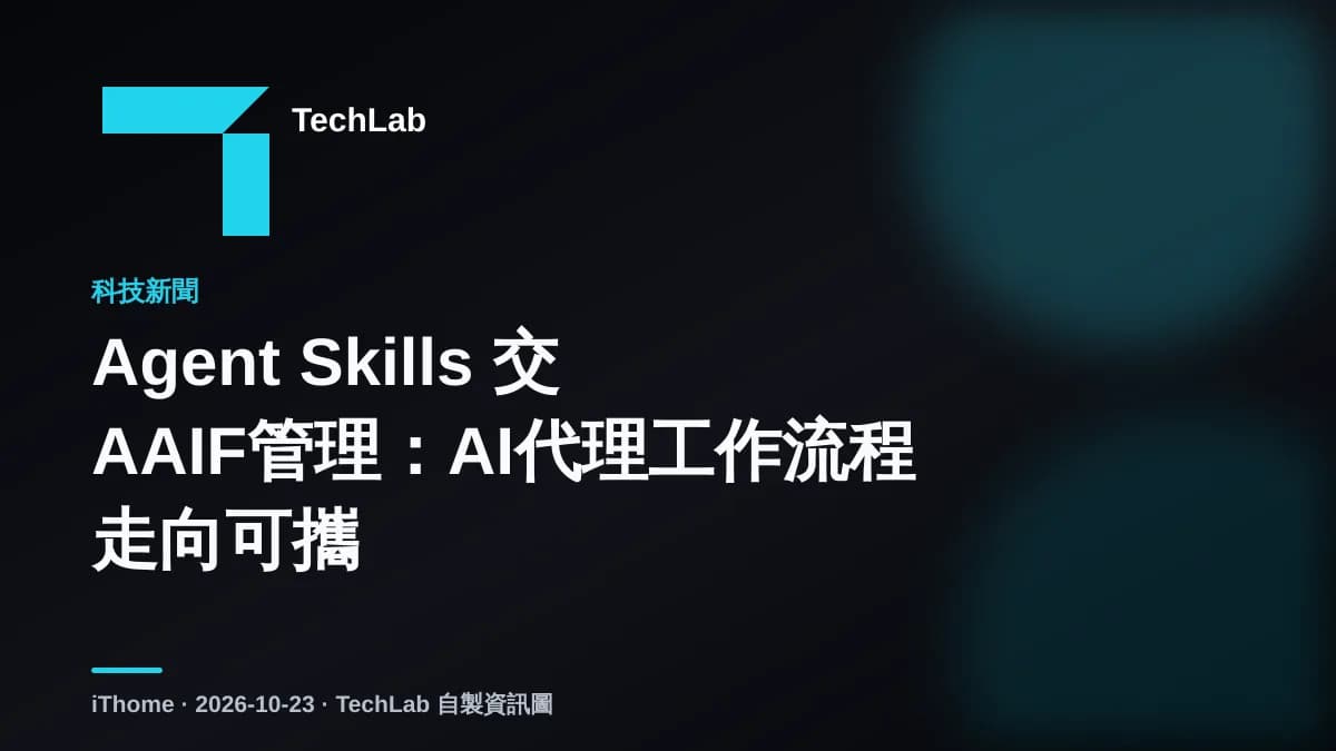Agent Skills 交AAIF管理:AI代理工作流程走向可攜