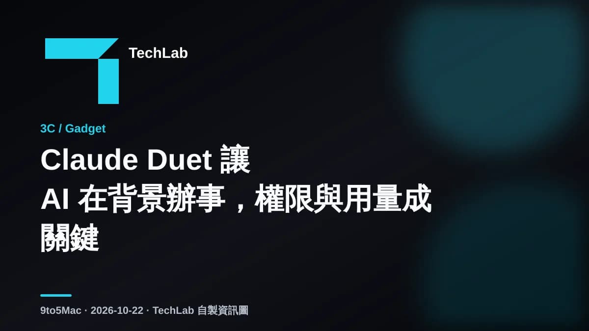 Claude Duet 讓 AI 在背景辦事,權限與用量成關鍵