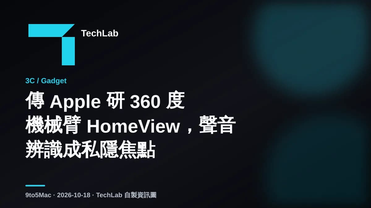 傳 Apple 研 360 度機械臂 HomeView,聲音辨識成私隱焦點