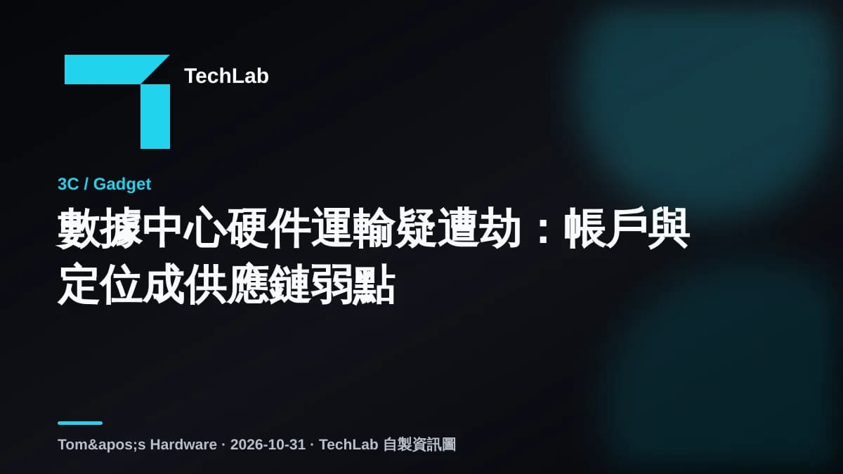 數據中心硬件運輸疑遭劫:帳戶與定位成供應鏈弱點