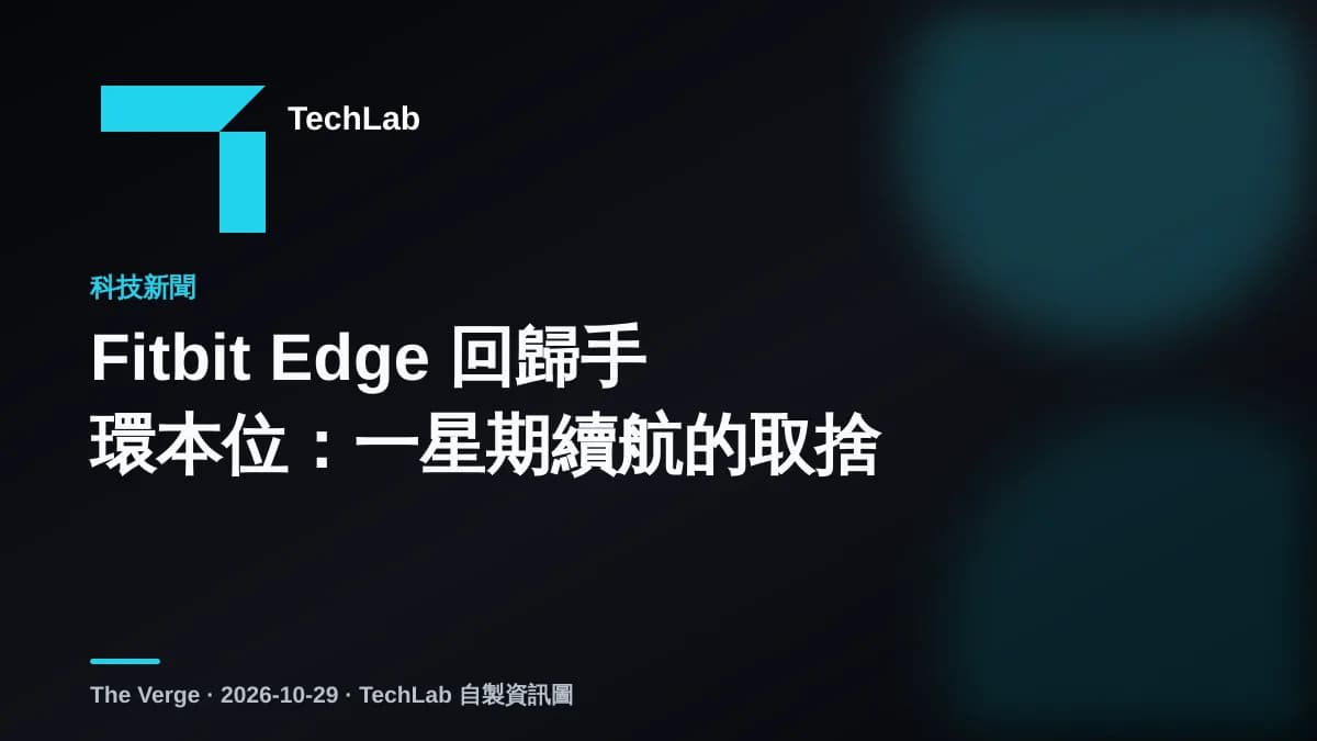 Fitbit Edge 回歸手環本位:一星期續航的取捨
