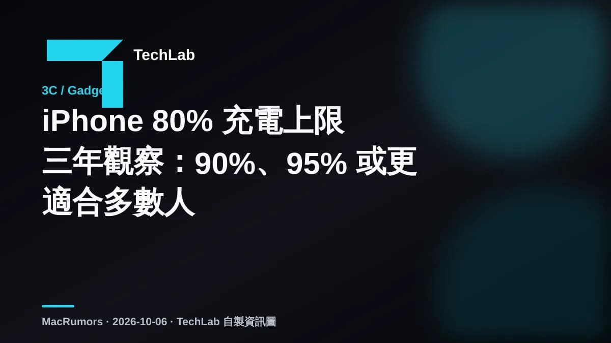 iPhone 80% 充電上限三年觀察:90%、95% 或更適合多數人