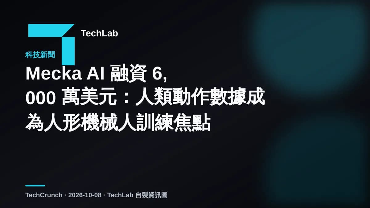 Mecka AI 融資 6,000 萬美元:人類動作數據成為人形機械人訓練焦點