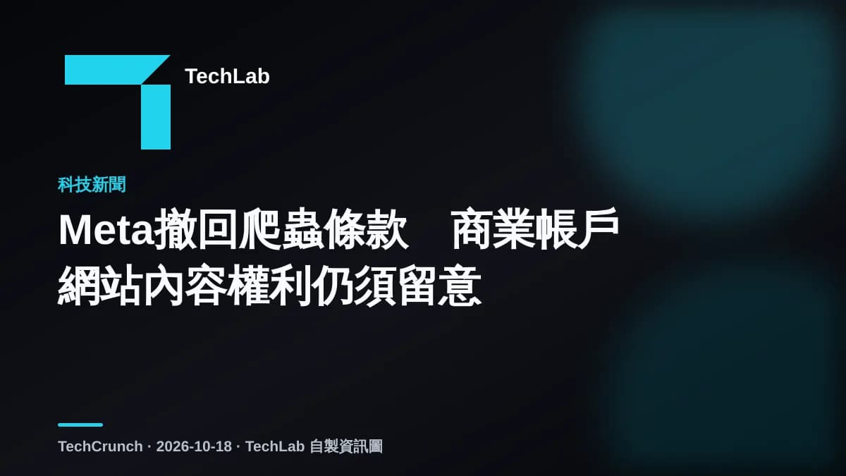 Meta撤回爬蟲條款 商業帳戶網站內容權利仍須留意