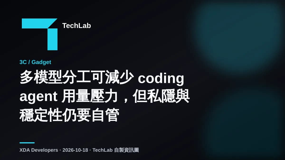 多模型分工可減少 coding agent 用量壓力,但私隱與穩定性仍要自管