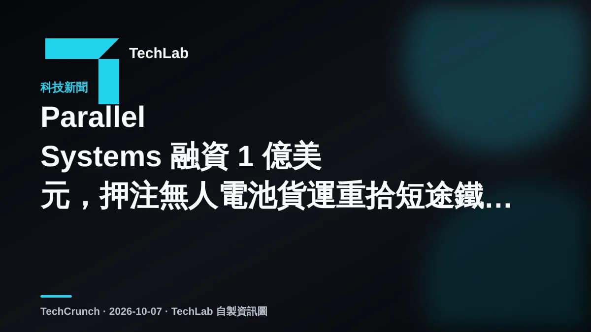 Parallel Systems 融資 1 億美元,押注無人電池貨運重拾短途鐵路