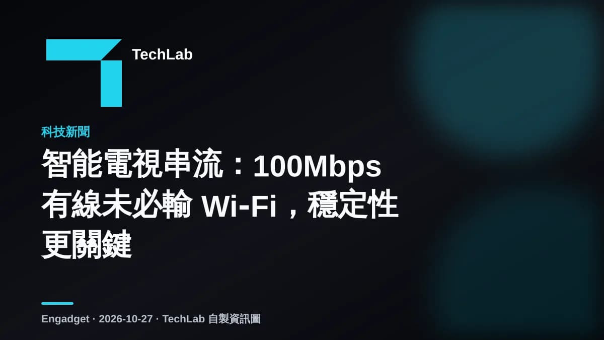 智能電視串流:100Mbps 有線未必輸 Wi‑Fi,穩定性更關鍵