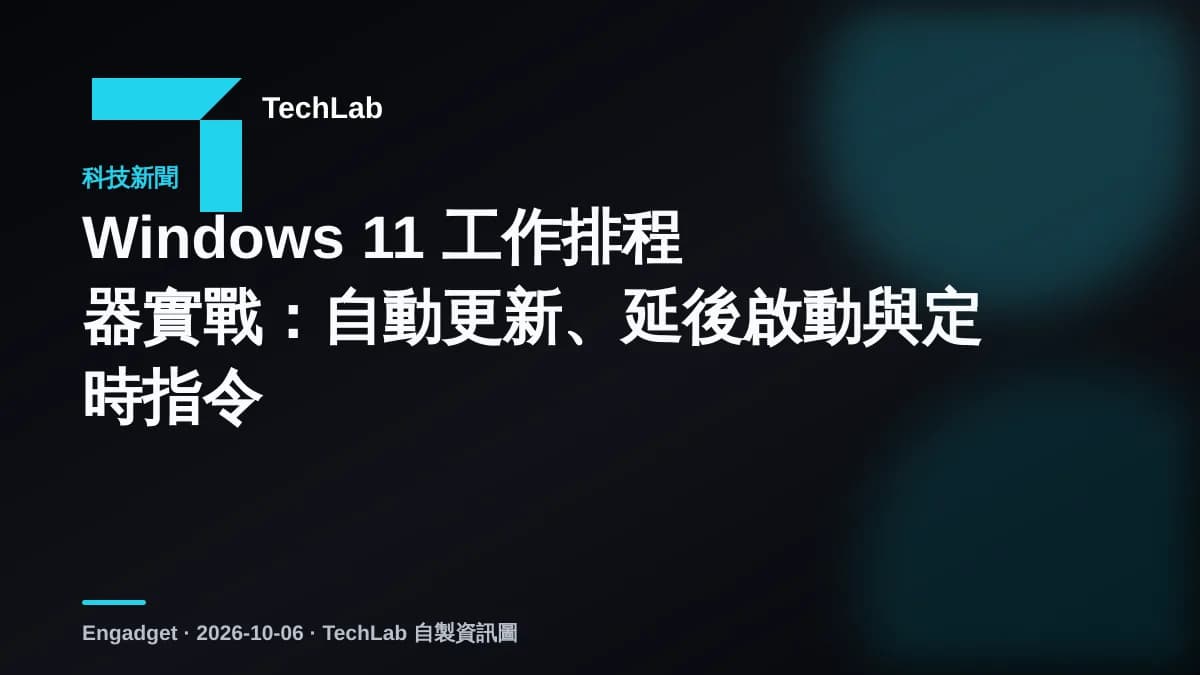Windows 11 工作排程器實戰:自動更新、延後啟動與定時指令