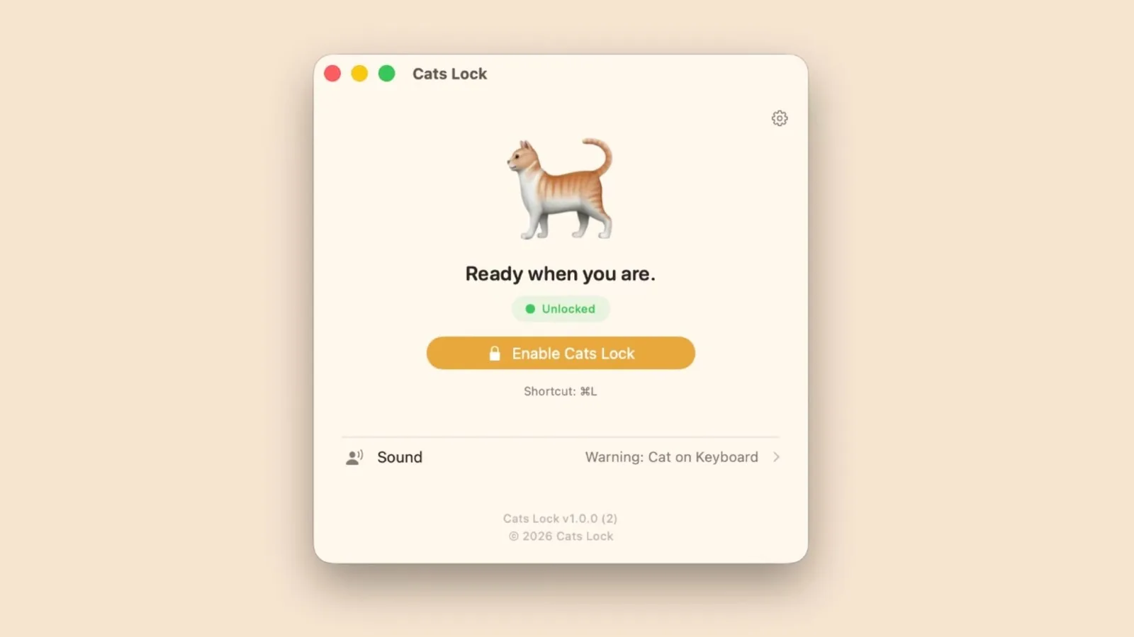 Cats Lock 登陸 Mac：HK$22 鎖住鍵盤，幫貓奴避開會議災難