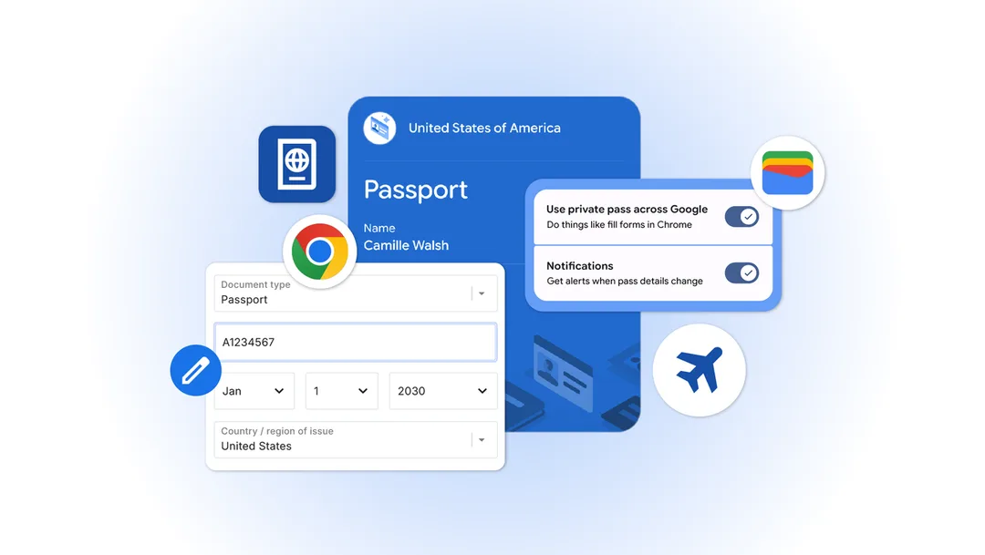 Chrome autofill 示範由 Google Wallet 拉出表格資料
