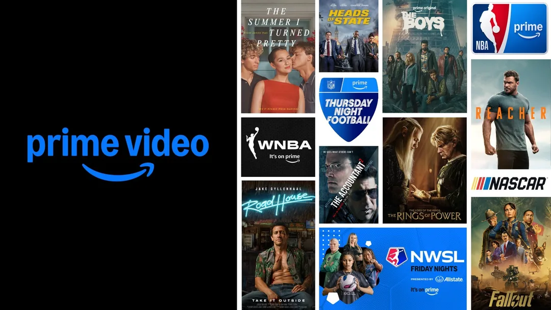 Prime Video 標誌同多套節目拼貼嘅官方圖片