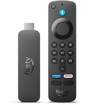 Amazon Developer 頁面嘅 Fire TV Stick 4K Select 產品渲染圖,顯示串流手指同遙控器