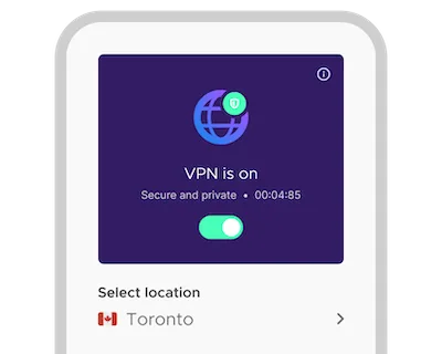 Mozilla VPN 產品頁入面,手機畫面顯示 VPN 已開同選擇地點。