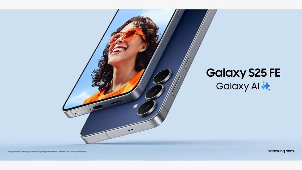 Samsung 官方 Galaxy S25 FE 圖,可見 FE 系列近年嘅機身設計方向