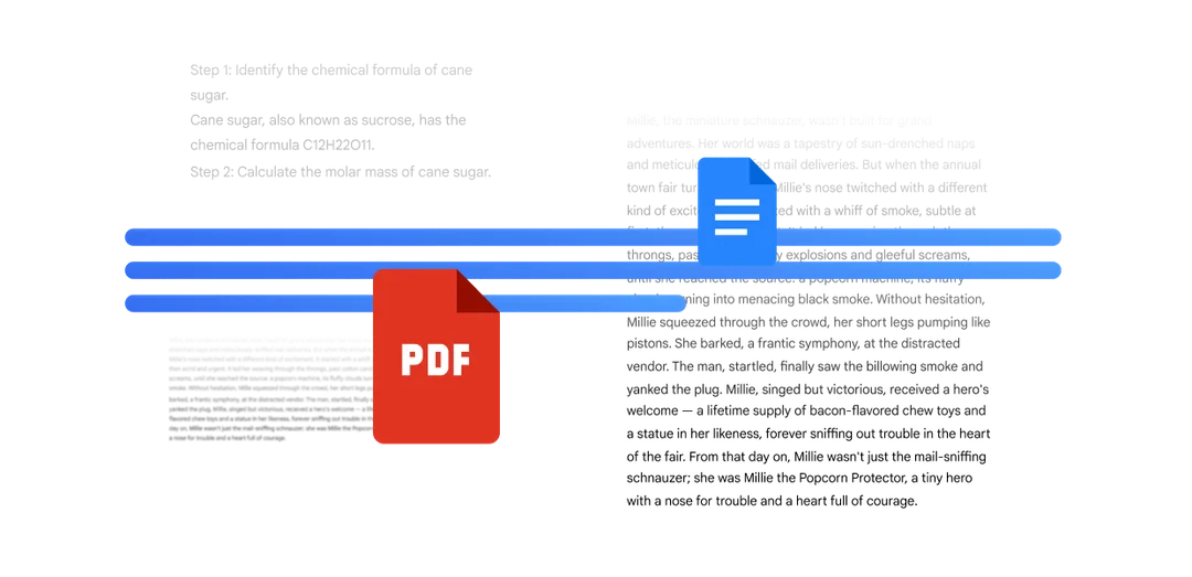 Google One 頁面示範 Gemini 分析 PDF 同文件內容