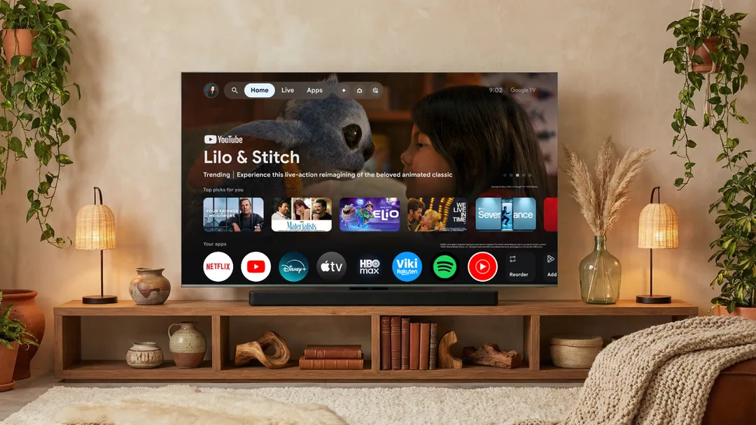 Google TV 畫面展示 Gemini 回應同電視介面