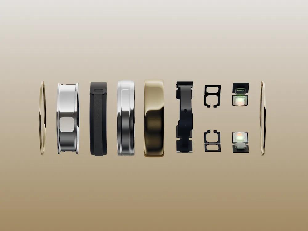 Oura 官方展示 Ring 5 分層結構示意圖