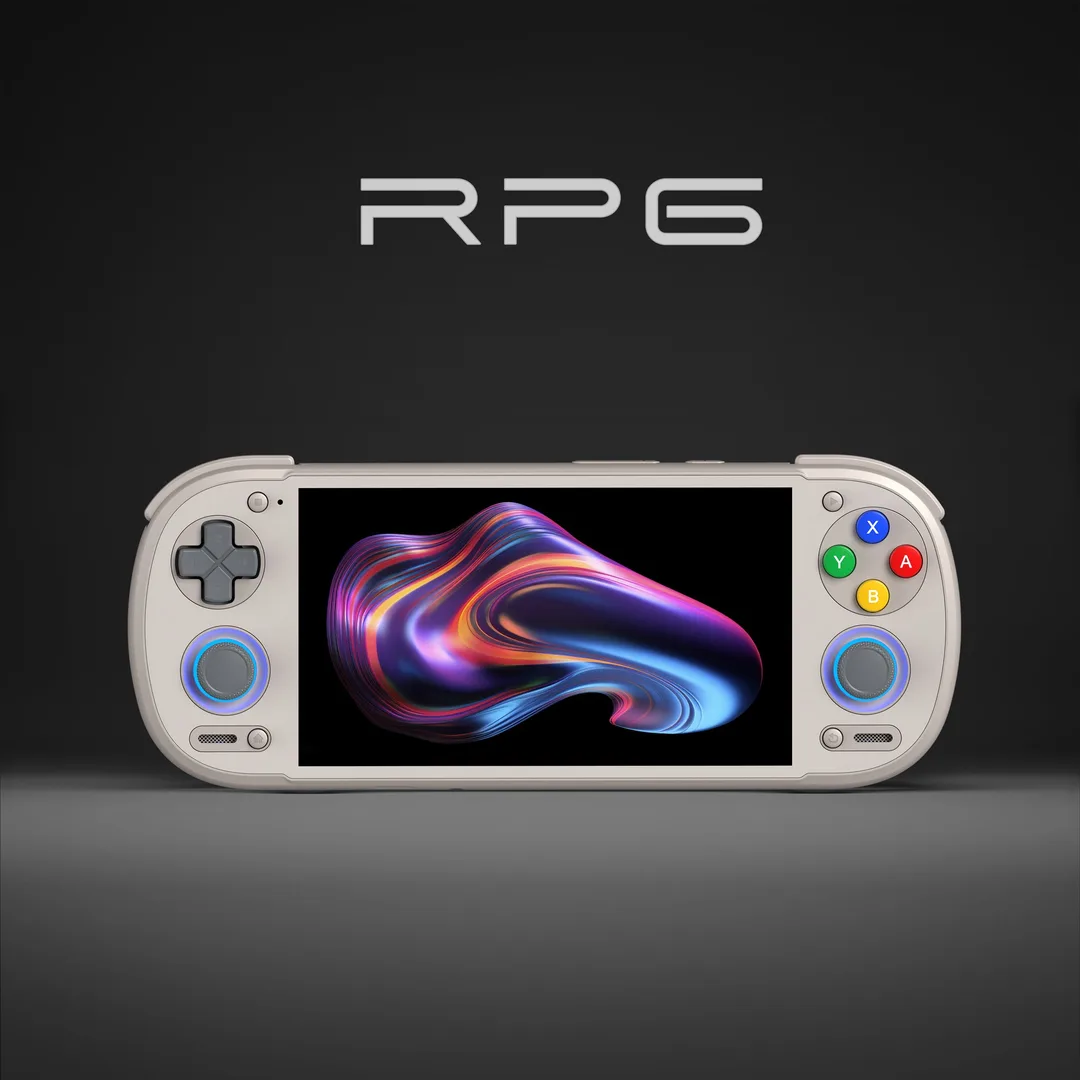 Retroid Pocket 6 官方產品圖,展示掌機正面同機身設計