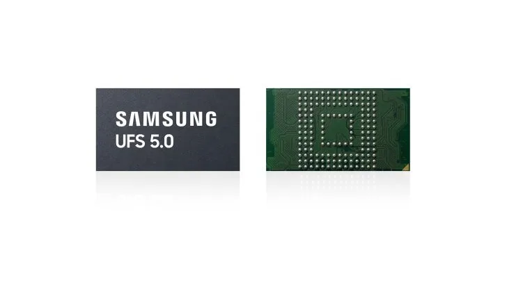 Samsung UFS 5.0 儲存晶片正反兩面產品圖